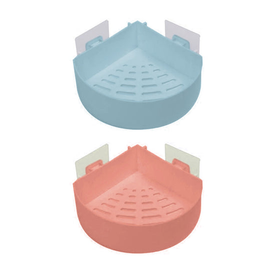 Plastic Wall-Mount Triangle Corner Shelf – Smart Storage for Bathroom & Kitchen