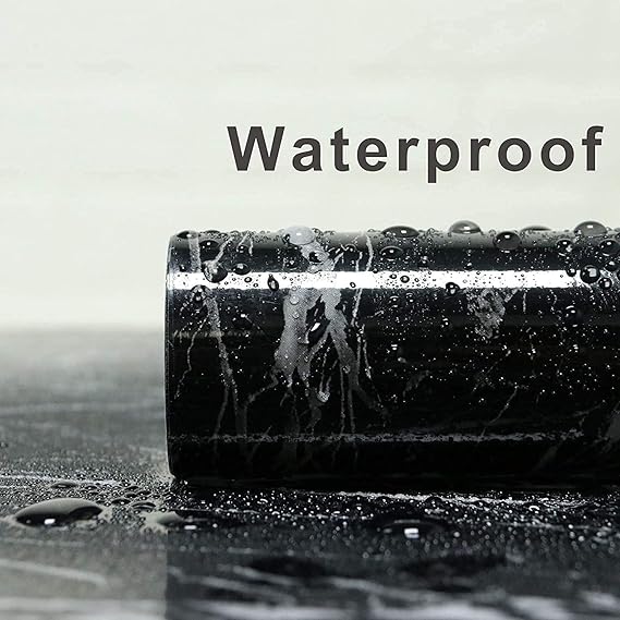Marble Foil Kitchen Stickers Oil-Proof Waterproof Self Adhesive Wallpaper PVC Bathroom Wall Stickers Contact Paper (Black Marble 60cm x 2m)