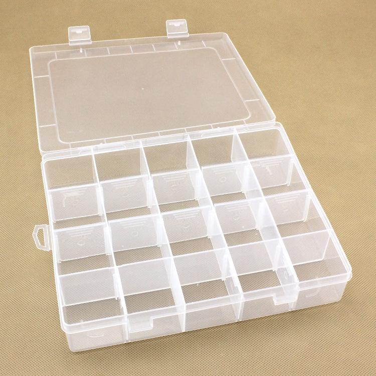 20-Grid Clear Multipurpose Storage Organizer – Transparent Plastic Box for Jewelry & Small Tools