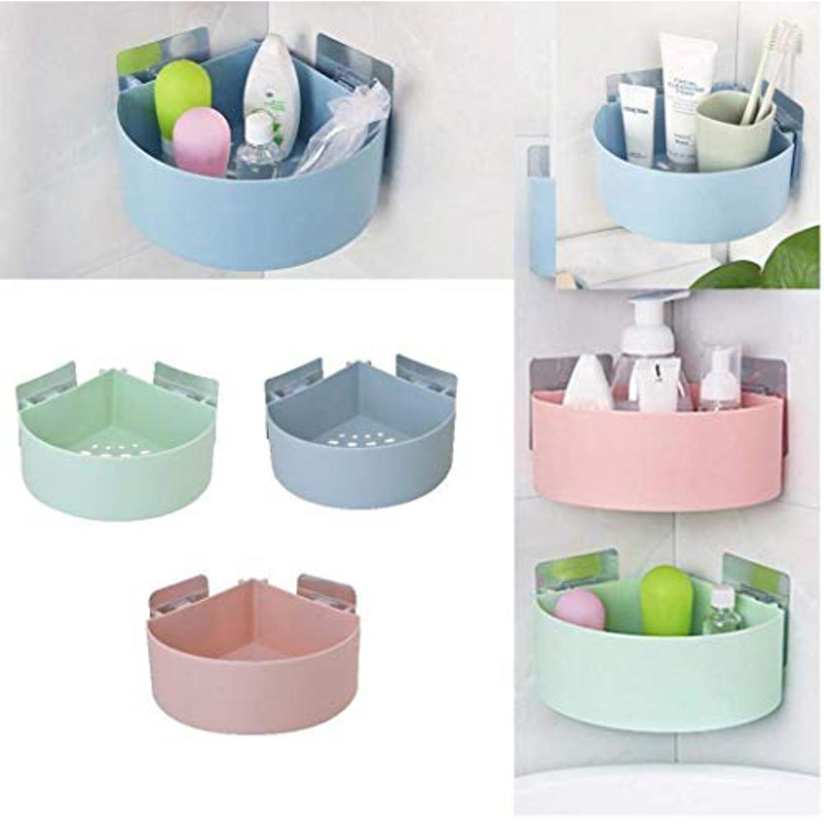 Plastic Wall-Mount Triangle Corner Shelf – Smart Storage for Bathroom & Kitchen