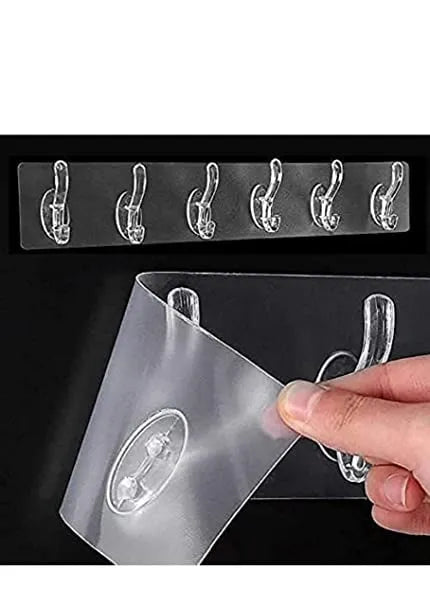 Clear Adhesive Hooks – Set of 3 (Heavy Duty)