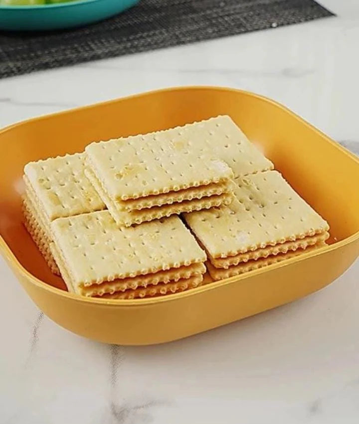 10-Piece Colorful Plastic Plate Set with Stand – Food-Grade, Multi-Function Dining Plates