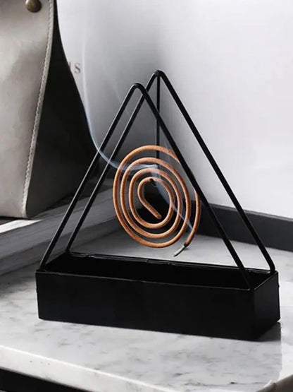Black Coil Holder Stand Creative Mosquito Coil Holder Stand Triangle With Tray