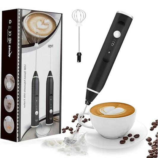 USB Electric Milk Frother & Egg Beater – 3-Speed USB Rechargeable, Perfect for Milk & Eggs