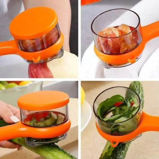 New Potato Peeling Knife Vegetable Peeler with Peelings Storage Bucket Multi-Function Fruit Planing Scraper Kitchen Tools Gadget  Nationwide delivery