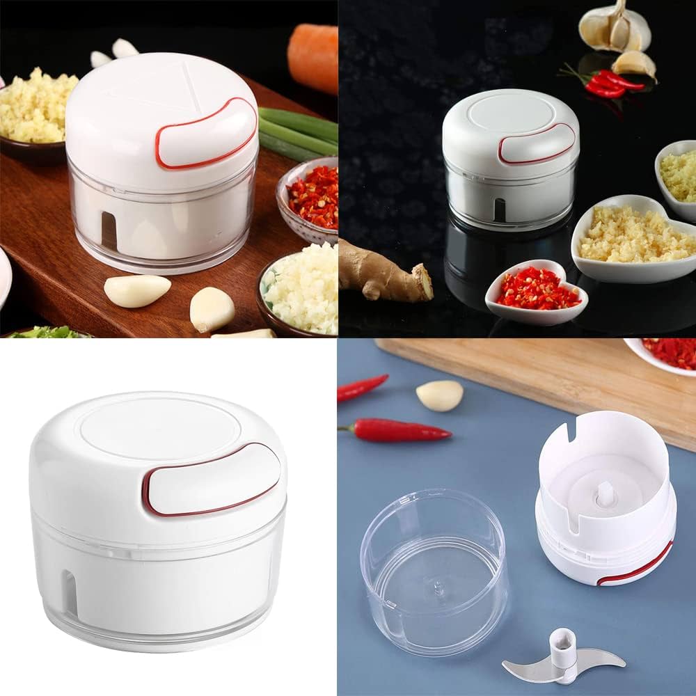 2 blade Mini Manual Food Chopper – Garlic, Ginger & Chili Cutter | Portable Vegetable Crusher