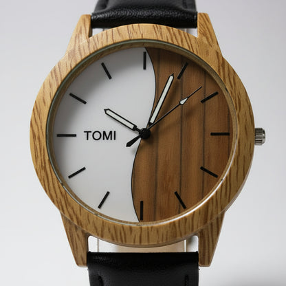 TOMI Wooden & Leather Watch – Eco-Friendly Stylish Wristwatch