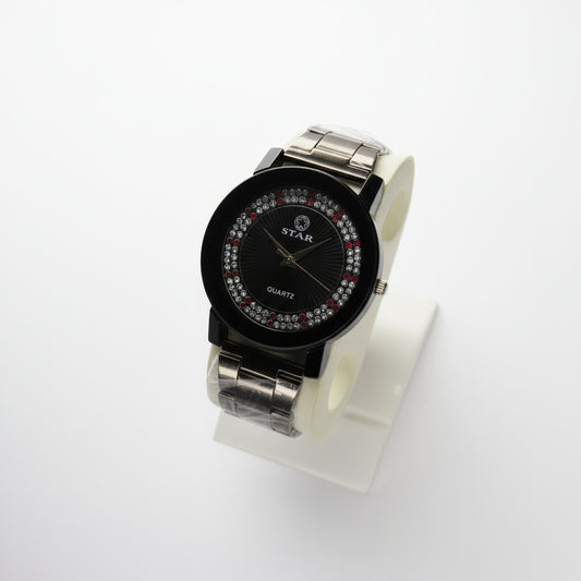 Star Quartz Watch with Crystal Embellishments