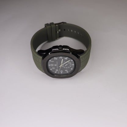 Men's Outdoor Tactical Watch – Rugged & Stylish Green Rubber Strap