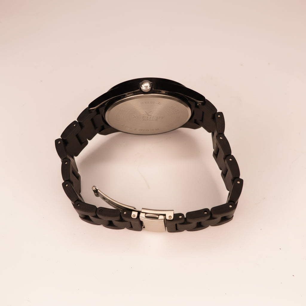 Sleek Black Chronograph Watch - A Perfect Blend of Style & Function