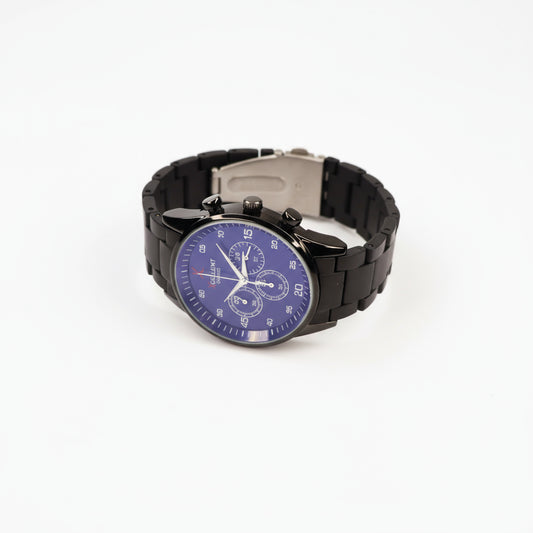 Sleek Black Chronograph Watch - A Perfect Blend of Style & Function