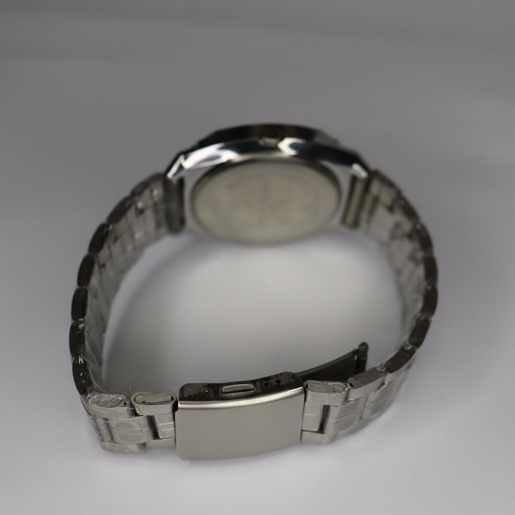 Silver Watch with White Dial