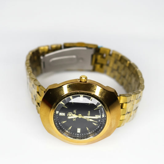 Sleek and Stylish Gold-Plated Watch for Men