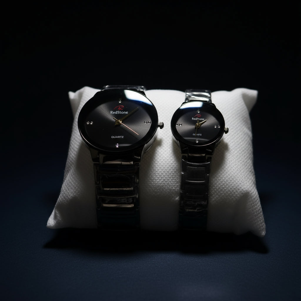 Elegant RedStone Quartz Watch - Perfect Pair for Every Occasion