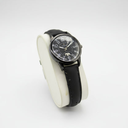 Elegant Women's Casual Black Leather Strap Watch