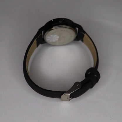 Elegant Women's Casual Black Leather Strap Watch