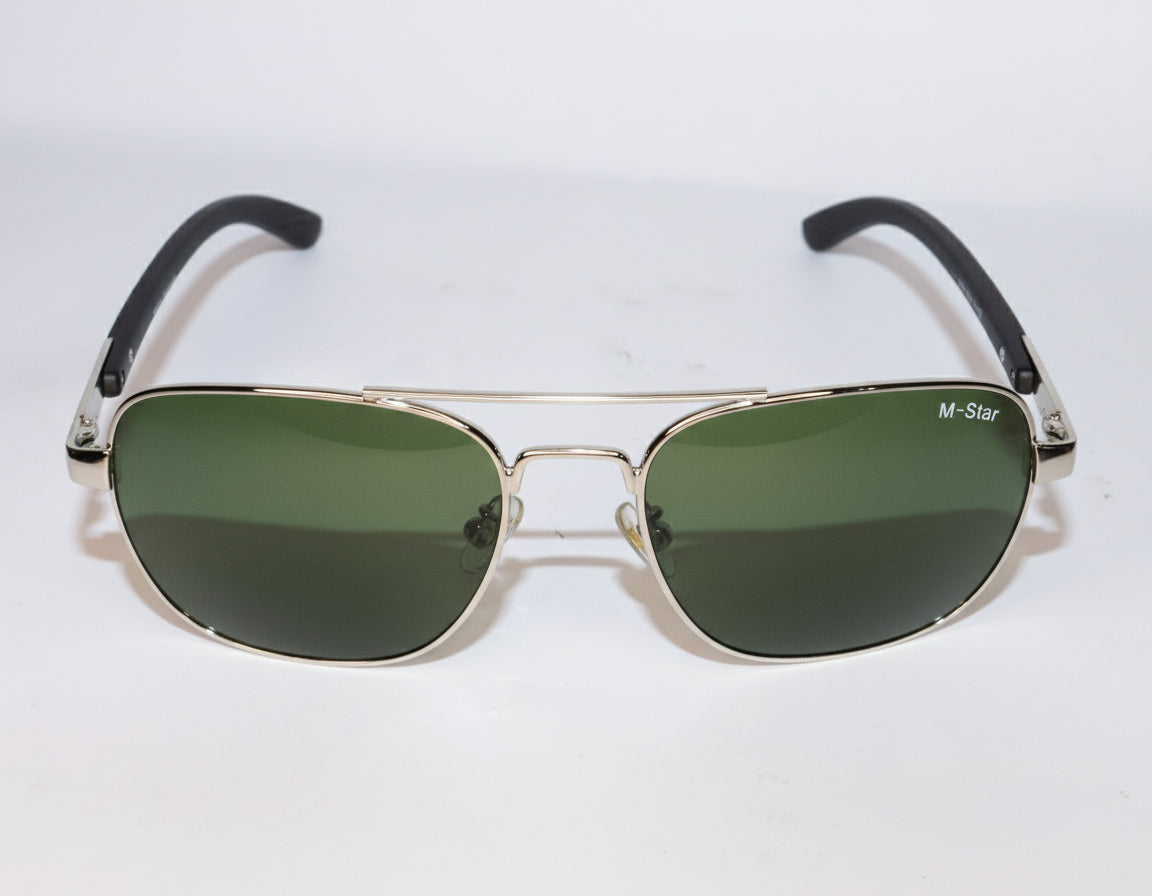 Sunglasses with Black frame and green lenses