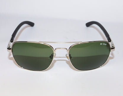 Sunglasses with Black frame and green lenses