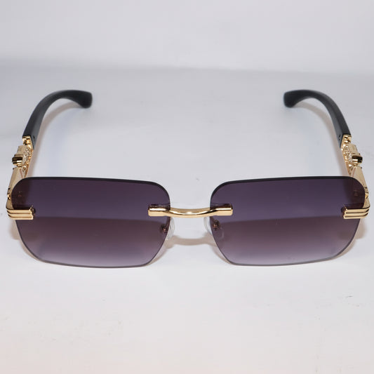 Sunglasses with gold frame and Purple lenses