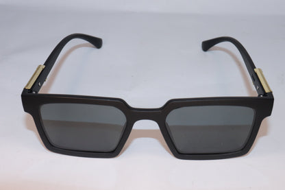 Black sunglasses with gold accents