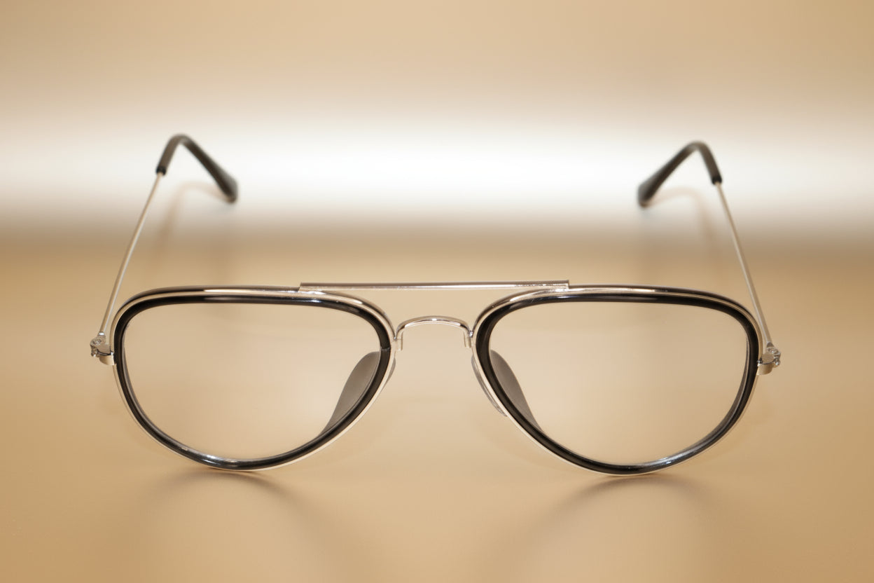 Eyeglasses with black frames