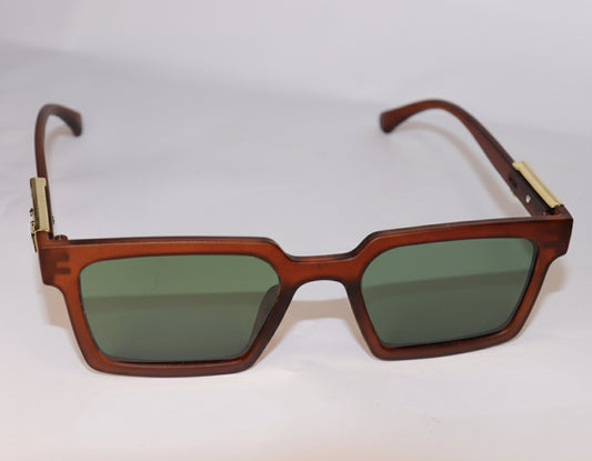 Brown Sunglasses With Gold Assents