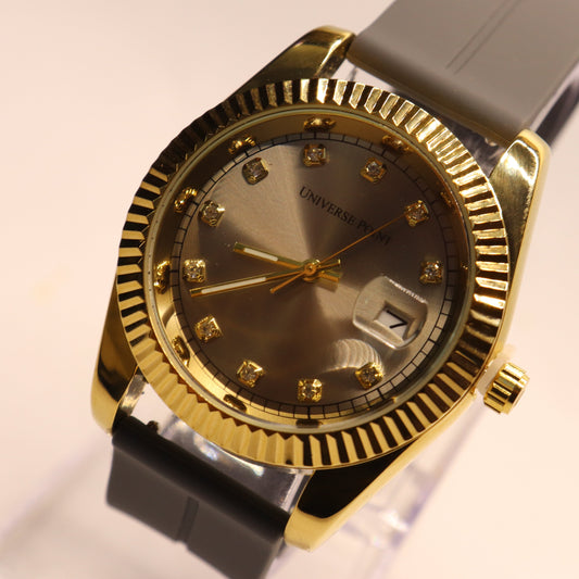 Luxury Gold Radiance Watch – Elegant Design with Diamond Markers
