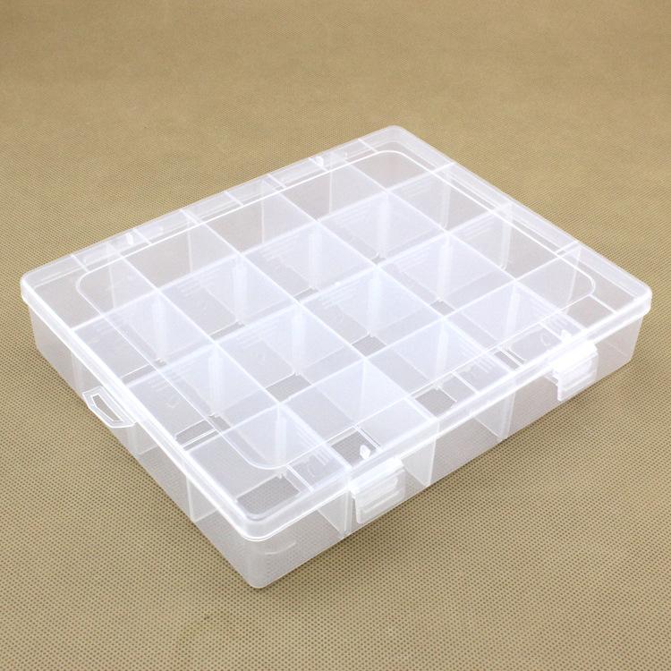 20-Grid Clear Multipurpose Storage Organizer – Transparent Plastic Box for Jewelry & Small Tools