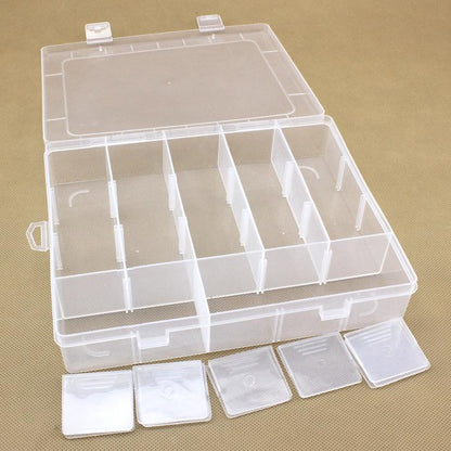 20-Grid Clear Multipurpose Storage Organizer – Transparent Plastic Box for Jewelry & Small Tools
