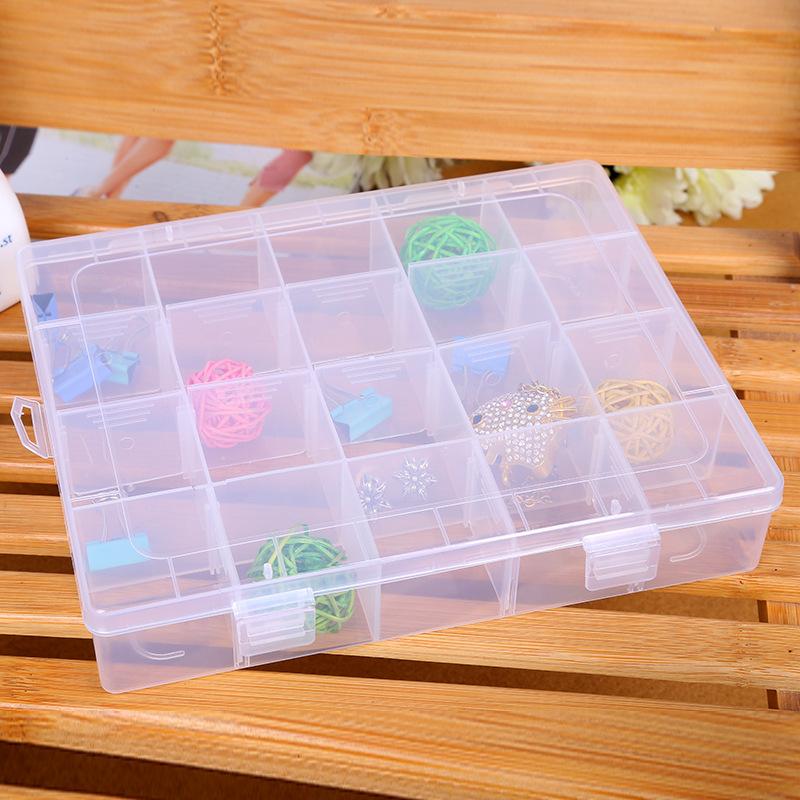 20-Grid Clear Multipurpose Storage Organizer – Transparent Plastic Box for Jewelry & Small Tools