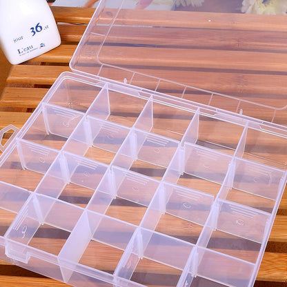 20-Grid Clear Multipurpose Storage Organizer – Transparent Plastic Box for Jewelry & Small Tools