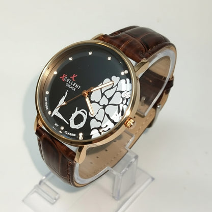 Xcellent Choice Analog Wristwatch – Love Heart Dial, Leather Strap