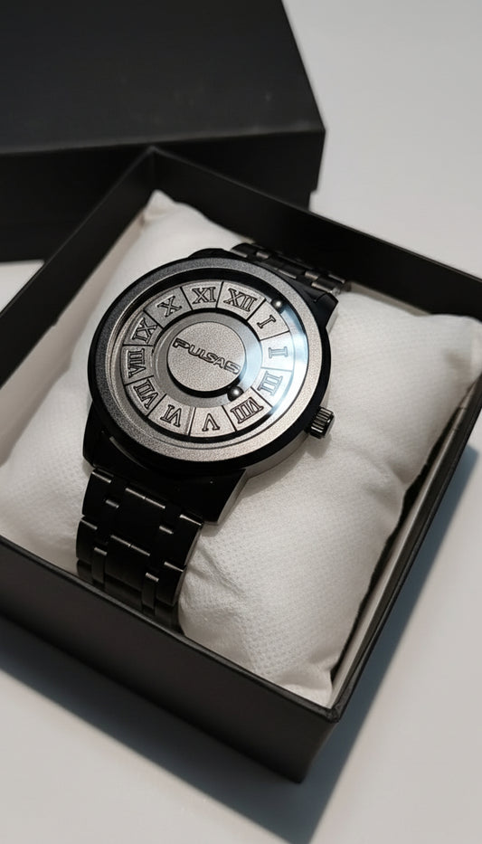 PRUIS Rotating Dial Metal Wristwatch – Bold, Modern & Futuristic Design