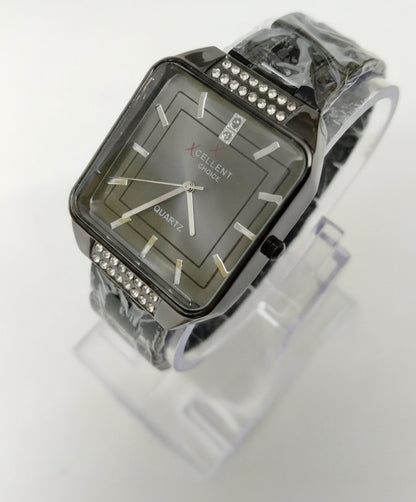 Xcellent Choice Square Quartz Watch with Crystal Accents