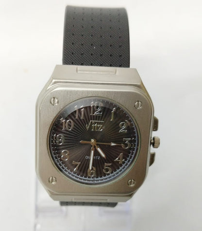 Vitz Square Stainless-Steel Analog Wrist Watch for Men | Classic Black Dial | Premium Quartz Movement | Casual & Formal Wear