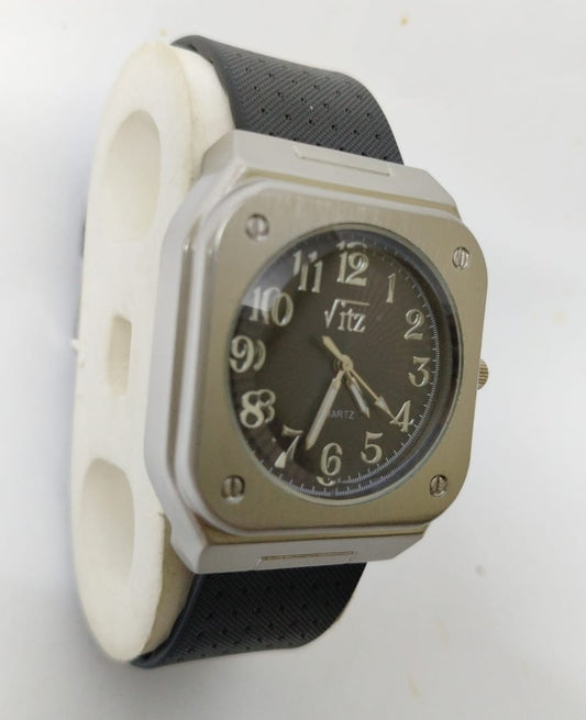 Vitz Square Stainless-Steel Analog Wrist Watch for Men | Classic Black Dial | Premium Quartz Movement | Casual & Formal Wear