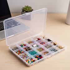 20-Grid Clear Multipurpose Storage Organizer – Transparent Plastic Box for Jewelry & Small Tools