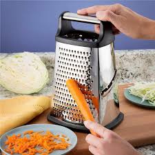 4-Sided Stainless Steel Box Grater – Multi-Functional Kitchen Grater, Slicer & Zester