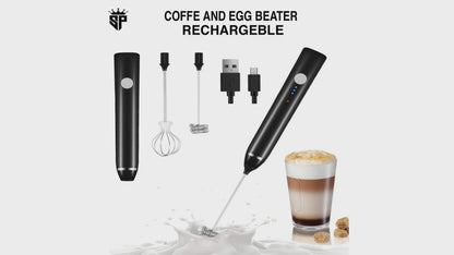 USB Electric Milk Frother & Egg Beater – 3-Speed USB Rechargeable, Perfect for Milk & Eggs