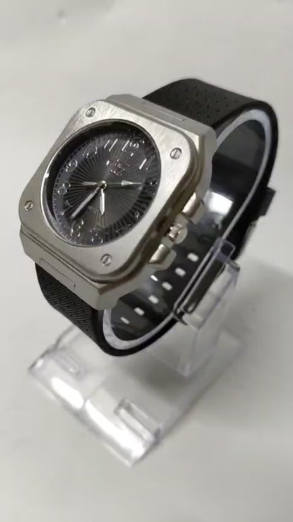 Vitz Square Stainless-Steel Analog Wrist Watch for Men | Classic Black Dial | Premium Quartz Movement | Casual & Formal Wear