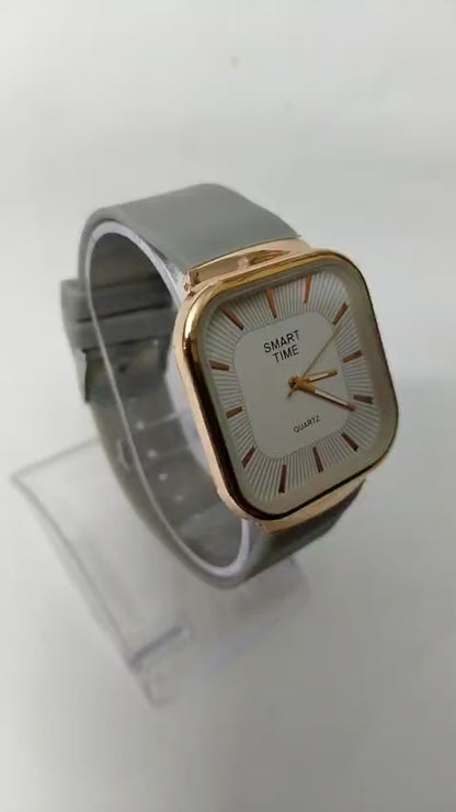 Smart Time Stylish Square-Dial Quartz Watch