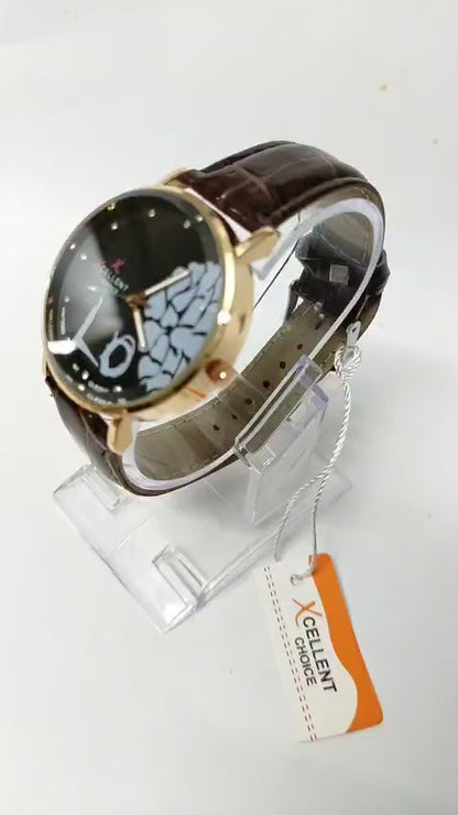 Xcellent Choice Analog Wristwatch – Love Heart Dial, Leather Strap