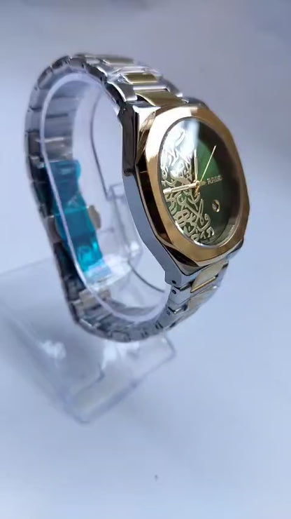Rado Green Dial Luxury Watch with Gold and Silver Stainless Steel Band